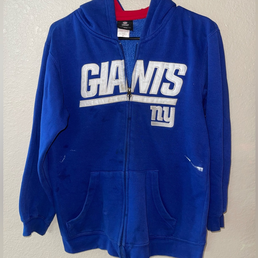 NFL Team Apparel New York Giants Pullover Zip Up Hoodie